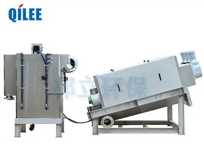 What are the structural composition and advantages of the screw type sludge dewatering&nbsp;machine?